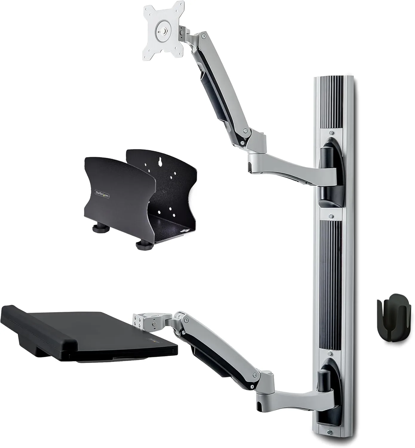 StarTech.com Wall Mount Workstation, Articulating Sit-Stand Monitor and Keyboard Tray