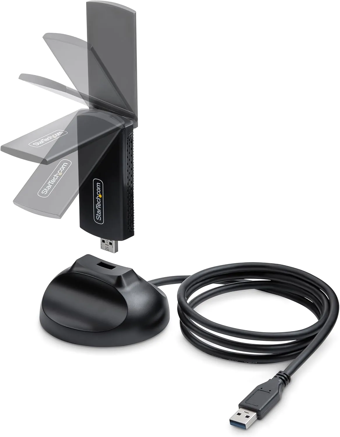 StarTech.com Wi-Fi 6E USB Adapter/Dongle, for Desktop/Laptop PC, Wireless NIC w/Foldable Antenna, WiFi 2.4/5/6GHz Network
