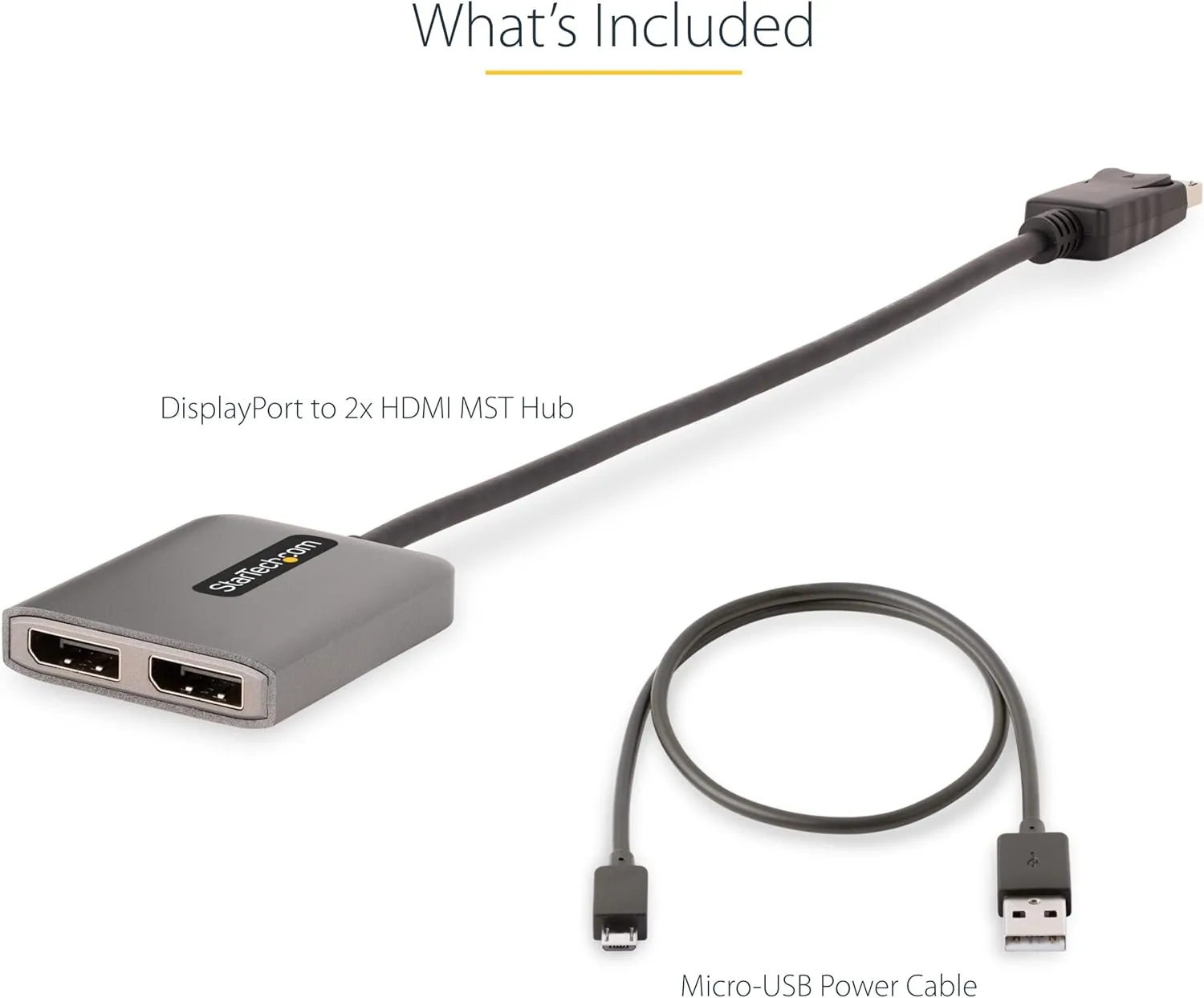 StarTech.com DisplayPort to HDMI MST Hub - DP 1.4, USB Powered, 1ft/30cm Cable