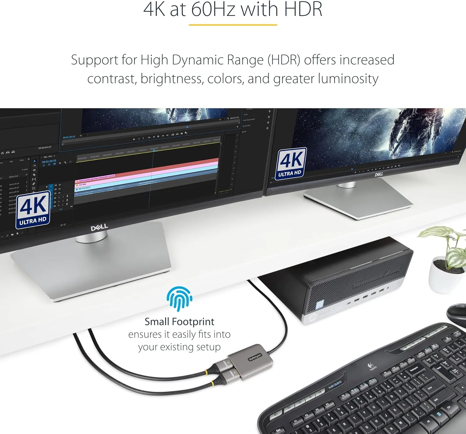 StarTech.com DisplayPort to HDMI MST Hub - DP 1.4, USB Powered, 1ft/30cm Cable