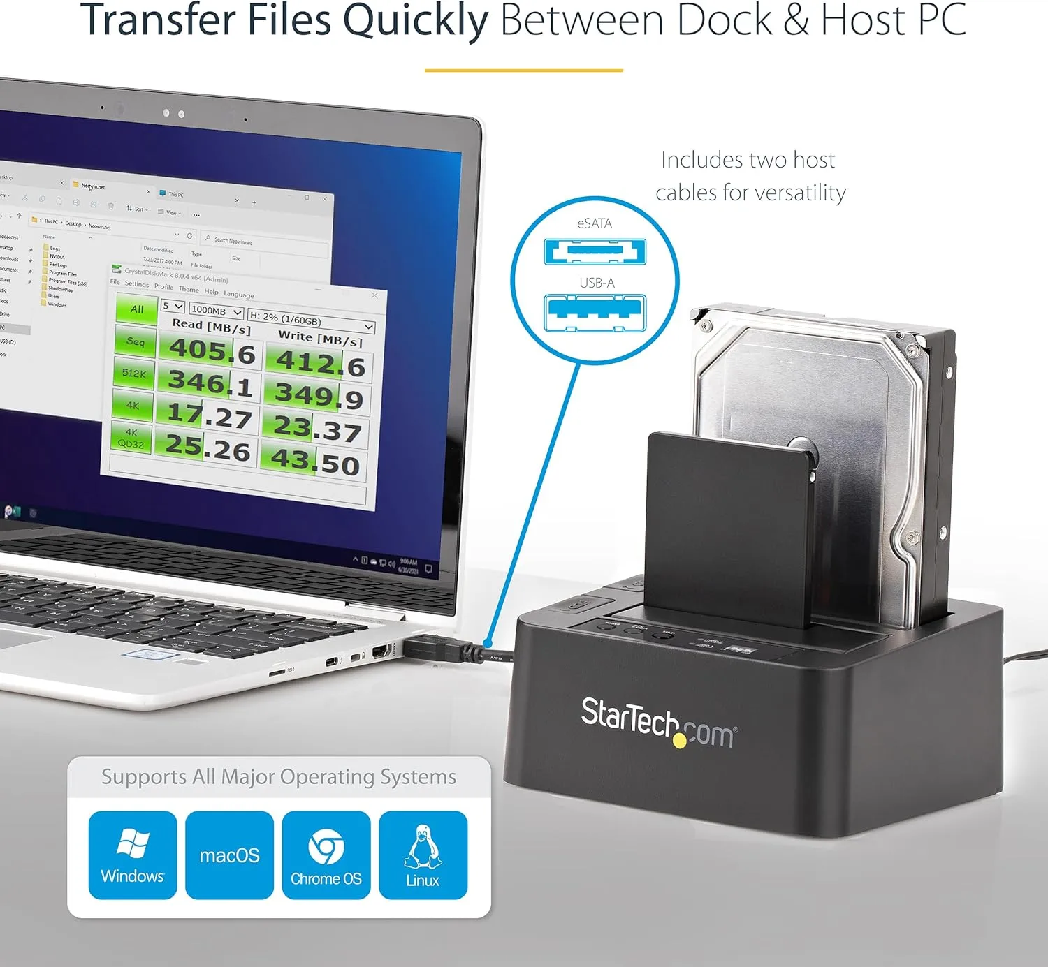 StarTech.com Standalone Dual-Bay Hard Drive Duplicator & Docking Station