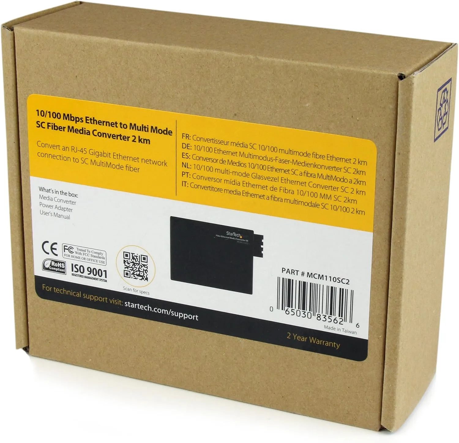 StarTech.com Multimode SC Fiber Media Converter - Ethernet to SC