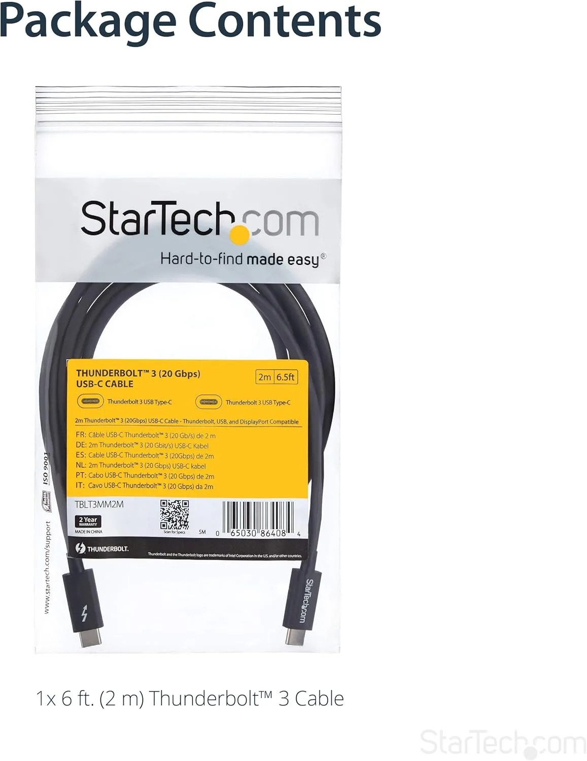 StarTech.com Passive Thunderbolt 3 USB-C Cable
