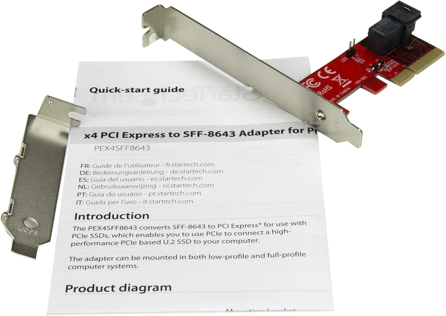 StarTech.com PCIe NVMe Host Adapters - M.2, U.2, U.3, SFF