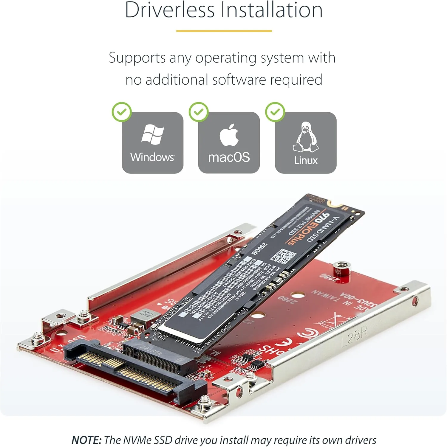 StarTech.com PCIe NVMe Host Adapters - M.2, U.2, U.3, SFF