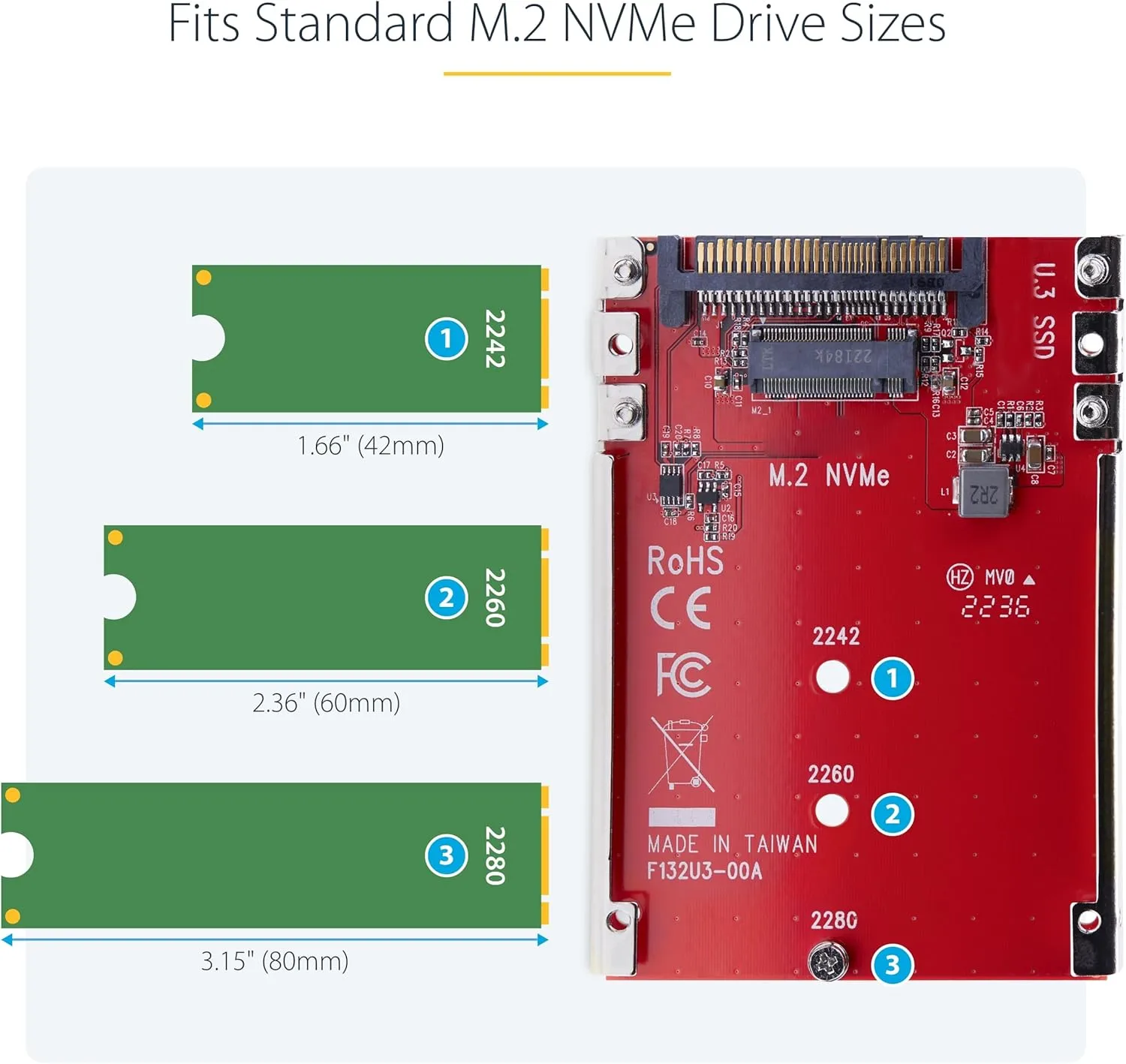 StarTech.com PCIe NVMe Host Adapters - M.2, U.2, U.3, SFF