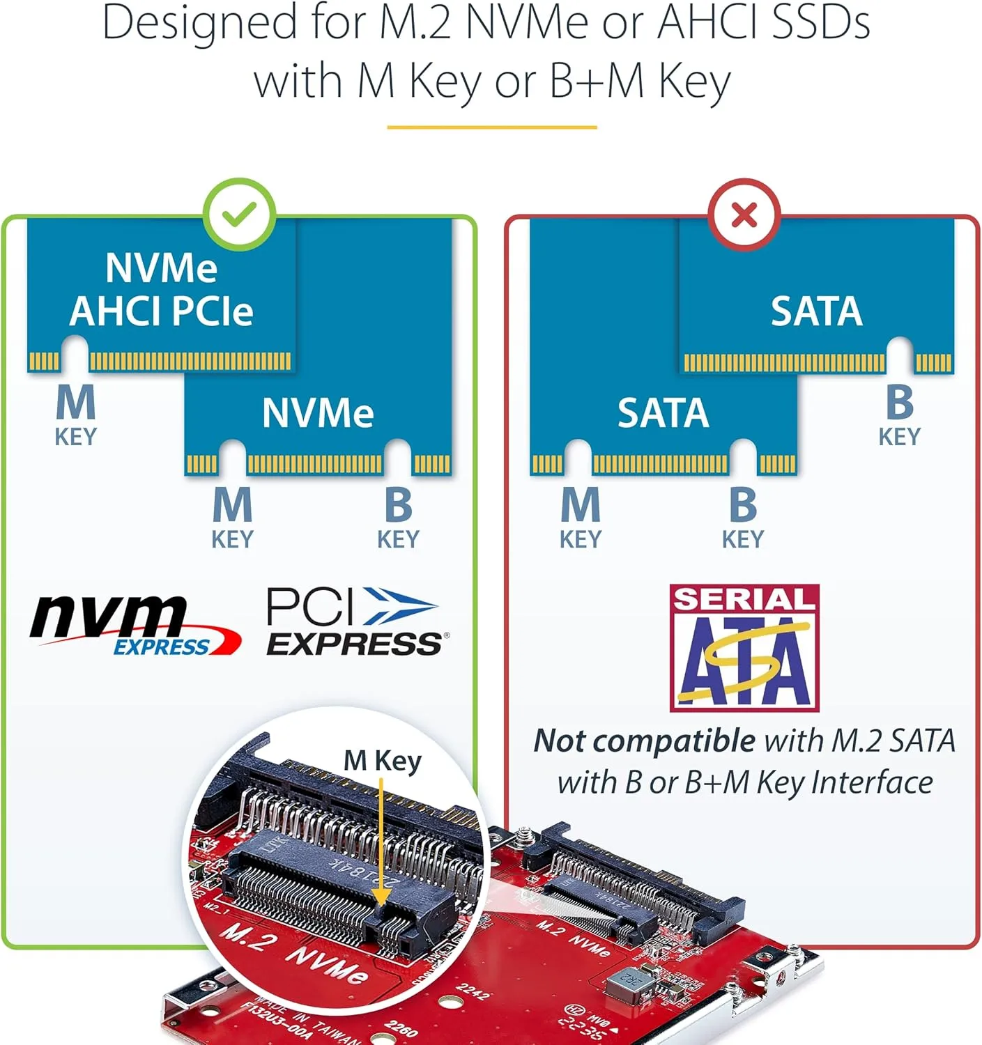 StarTech.com PCIe NVMe Host Adapters - M.2, U.2, U.3, SFF
