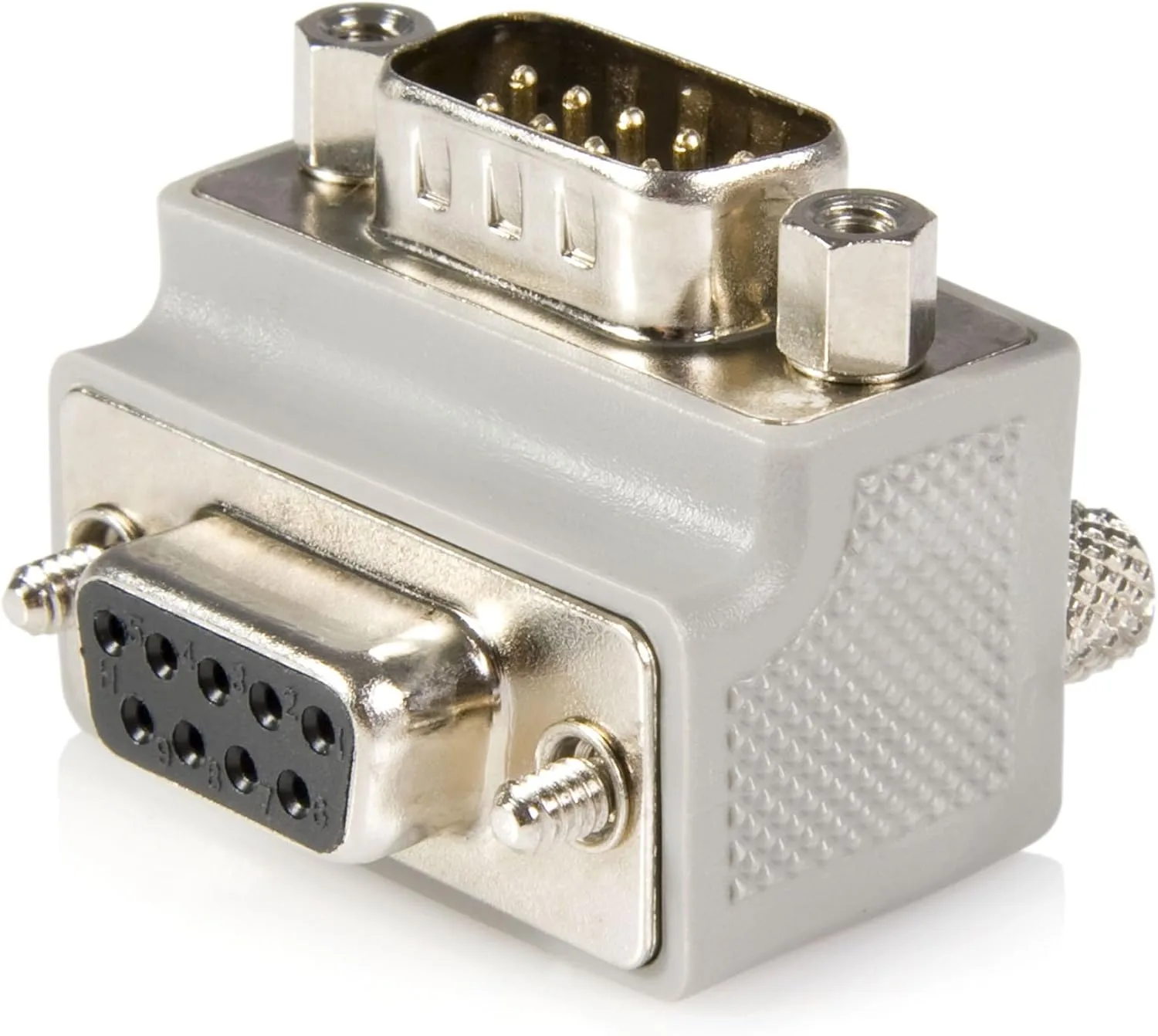 StarTech.com Right Angle DB9 to DB9 Serial Cable Adapter Type 1 - M/F - Serial adapter - DB-9 (M) to DB-9 (F) - GC99MFRA1