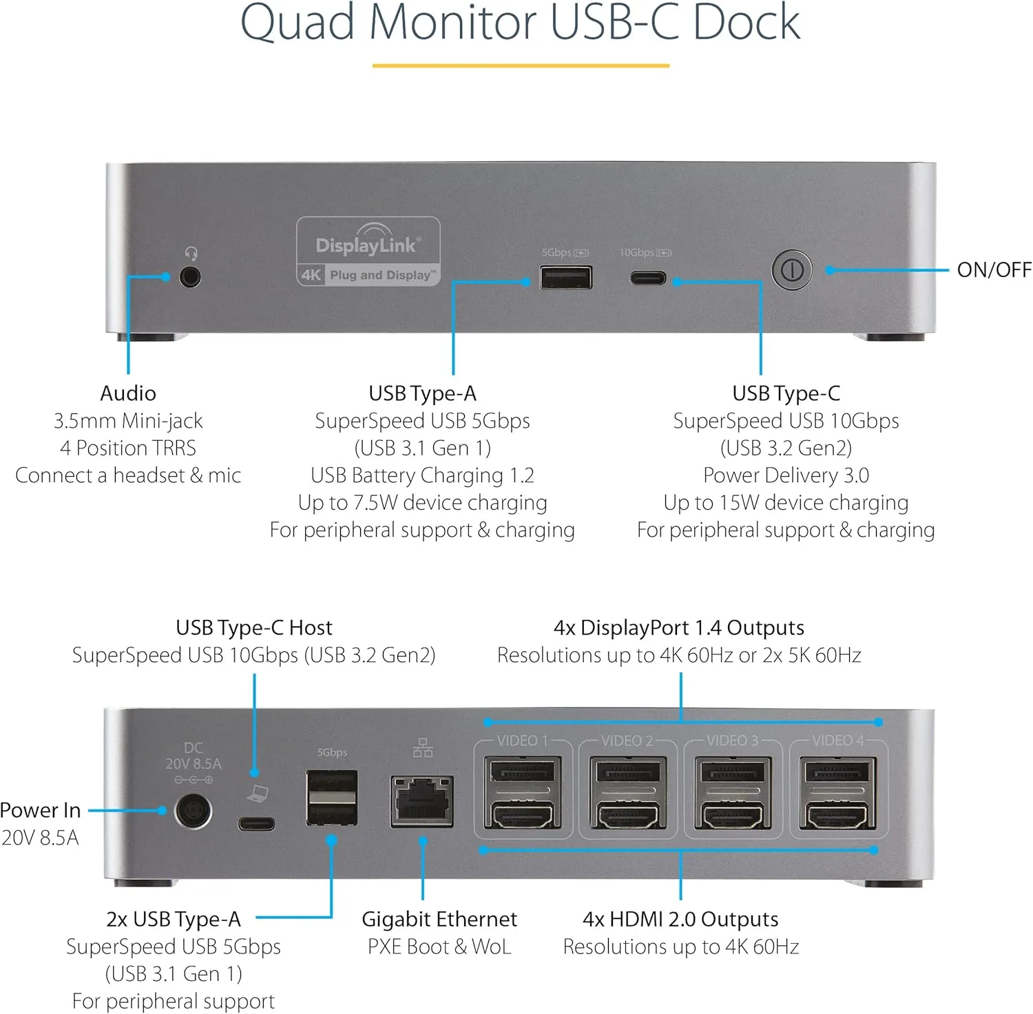 StarTech.com Universal USB-C and Thunderbolt Docking Station