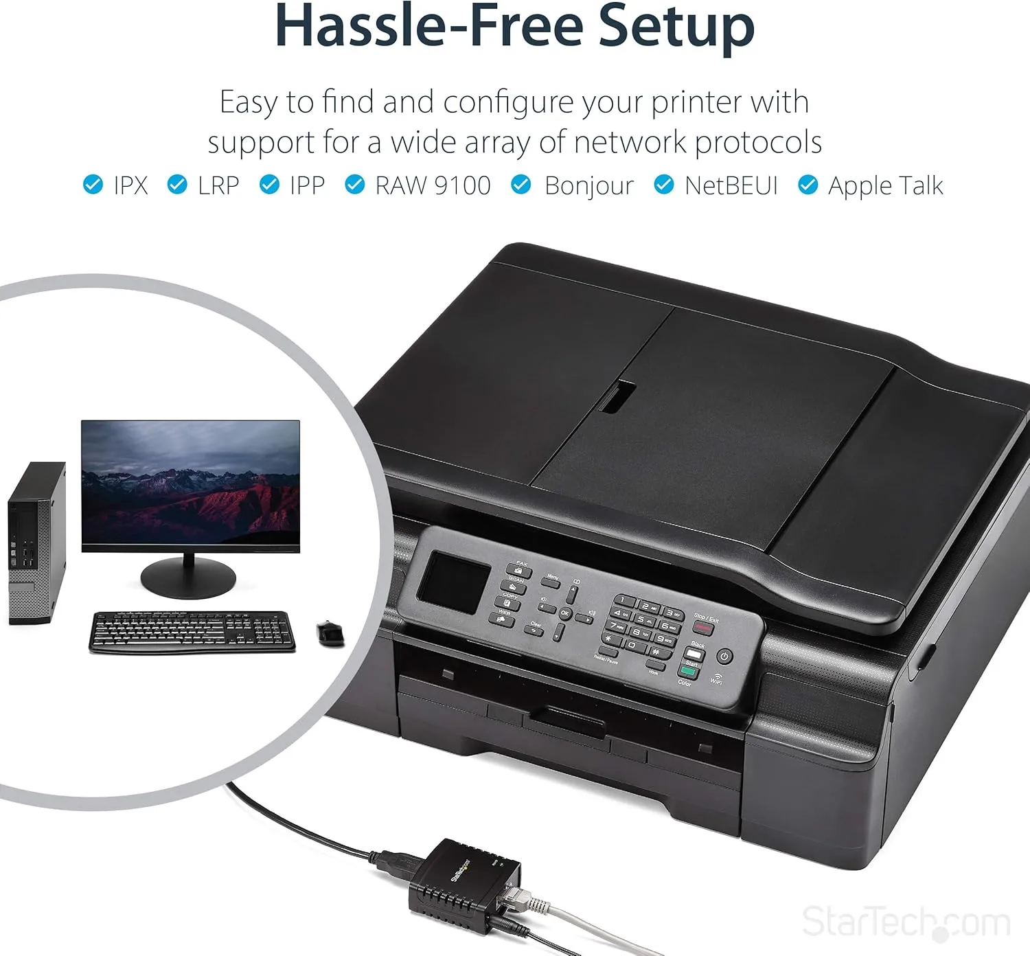 StarTech.com USB 2.0 10/100Mbps Network Print Server