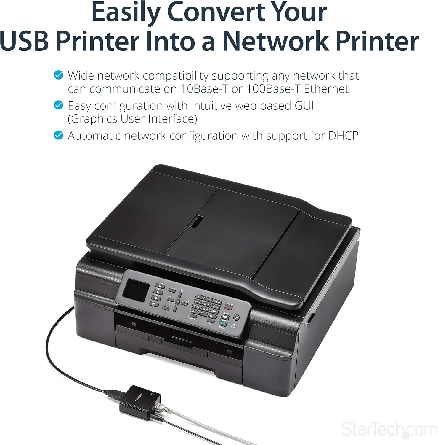 StarTech.com USB 2.0 10/100Mbps Network Print Server
