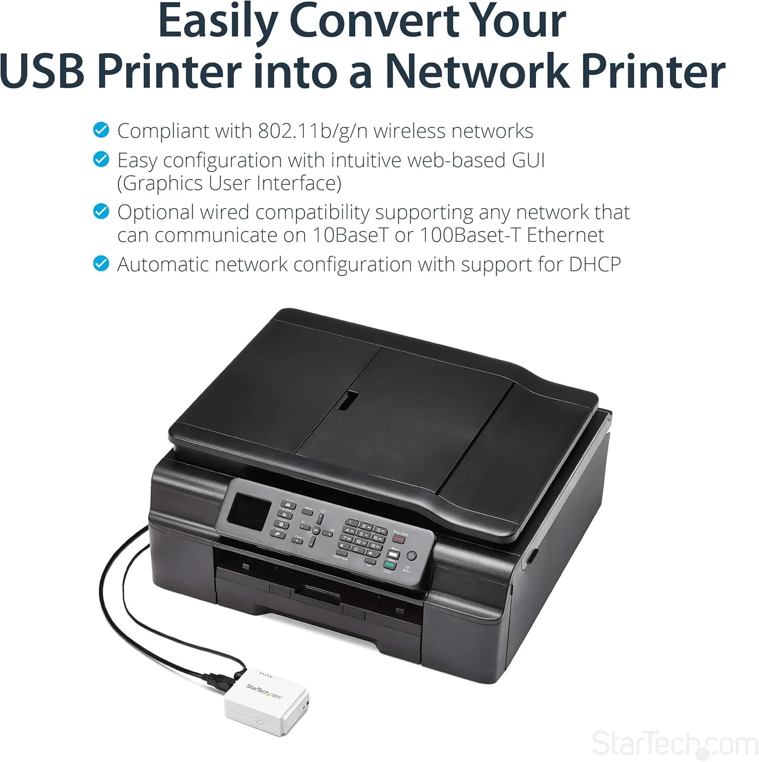 StarTech.com USB 2.0 10/100Mbps Network Print Server