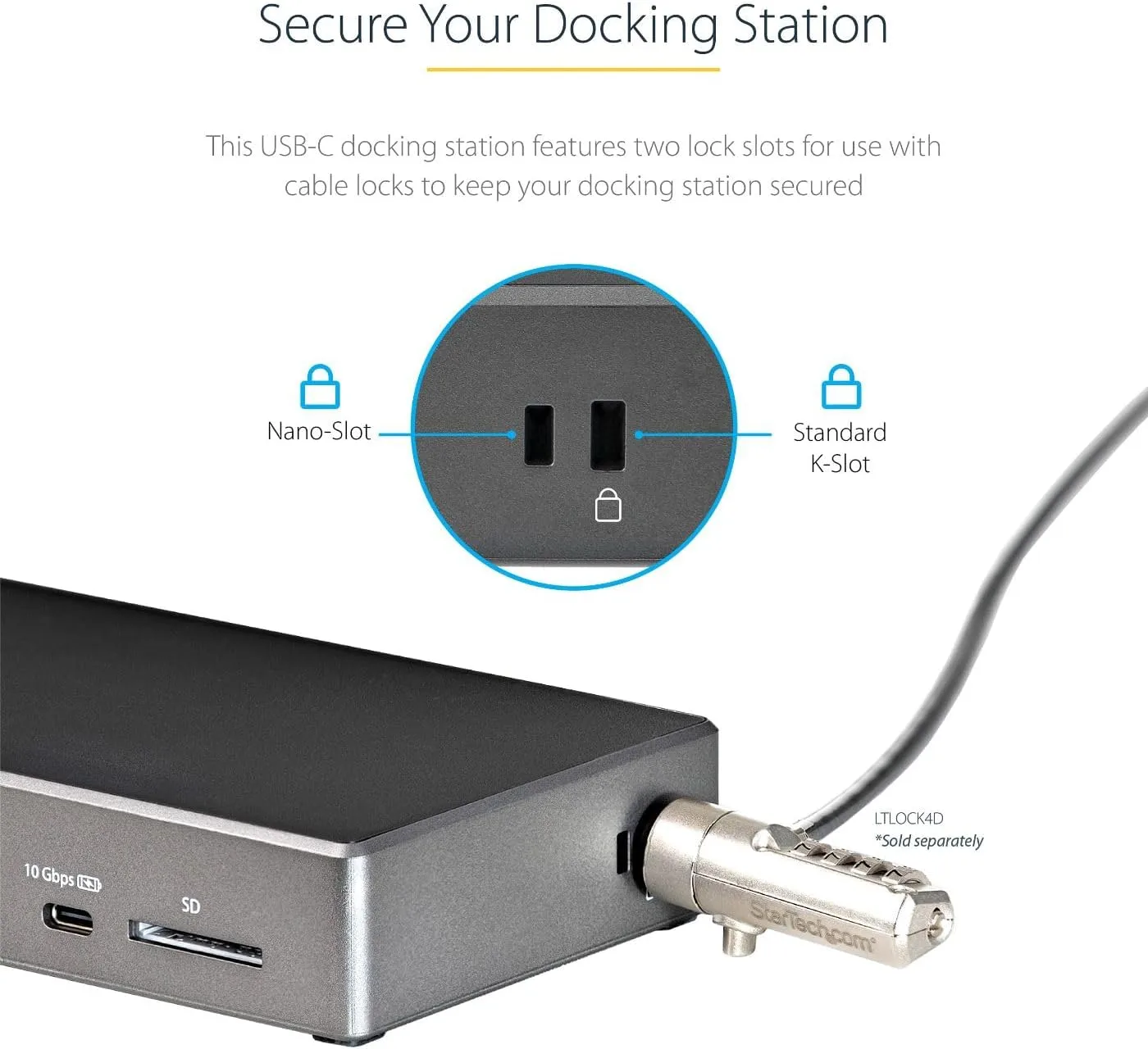 StarTech.com USB-C / USB-A Docking Station - Triple 4K 60Hz