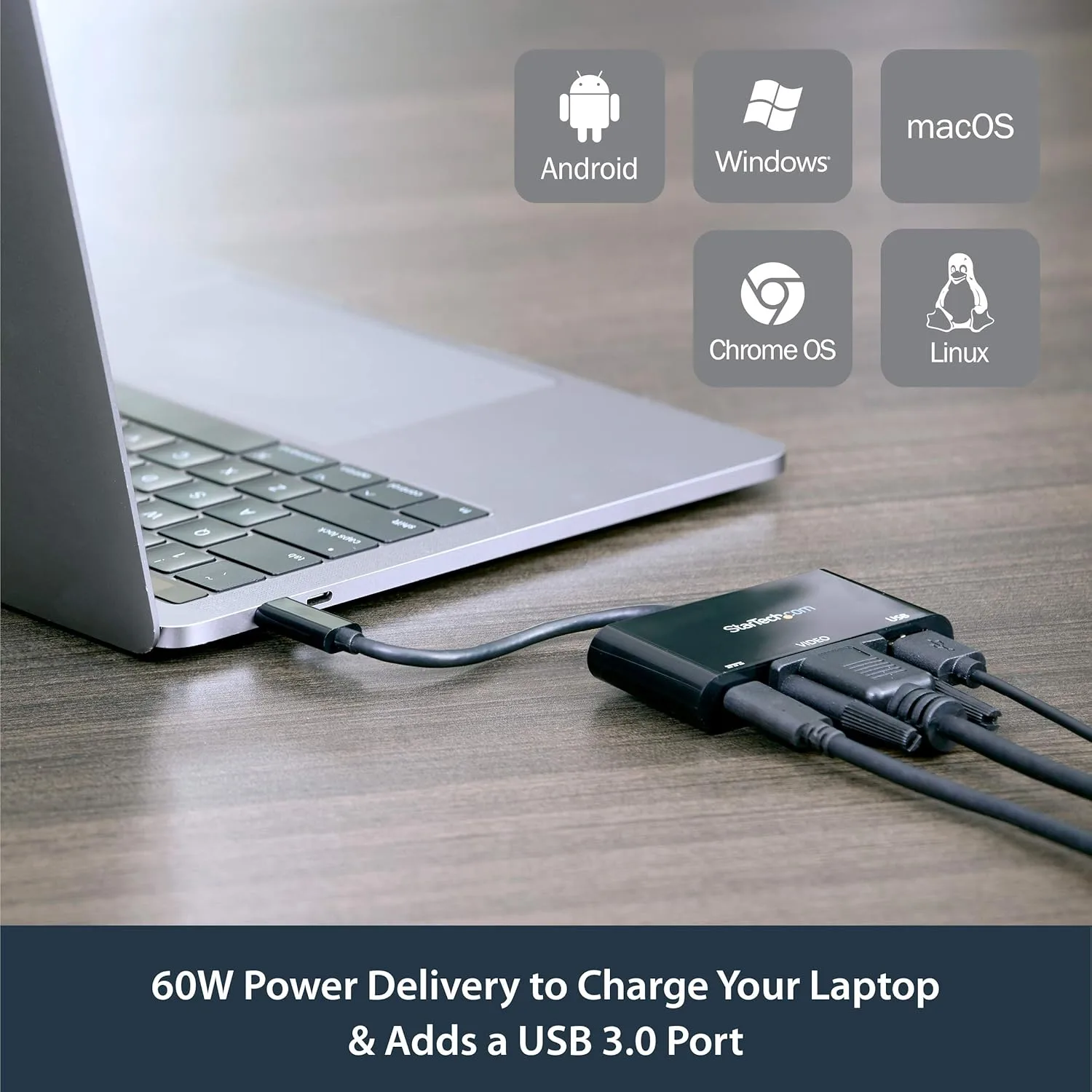 StarTech.com USB-C Multiport Adapter with Power Delivery