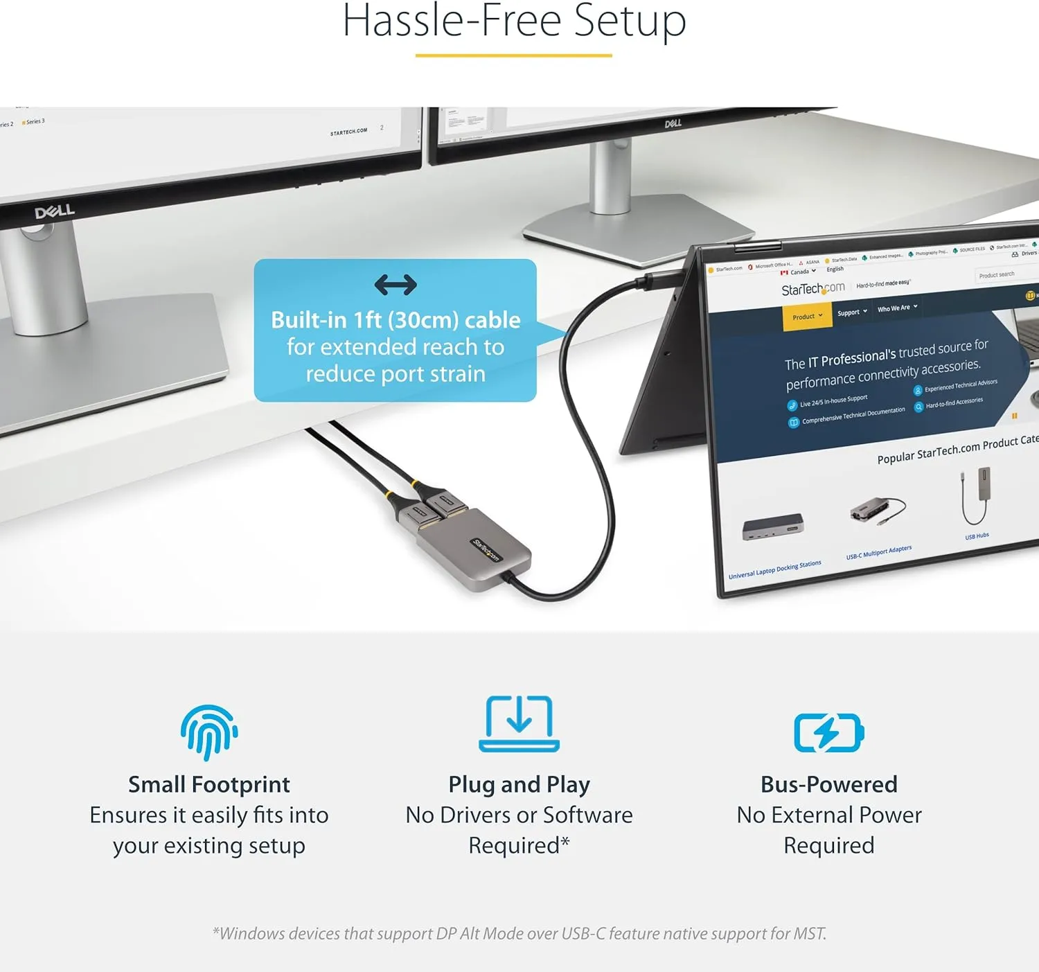 StarTech.com USB-C Multi-Monitor DisplayPort 1.4 MST Hub