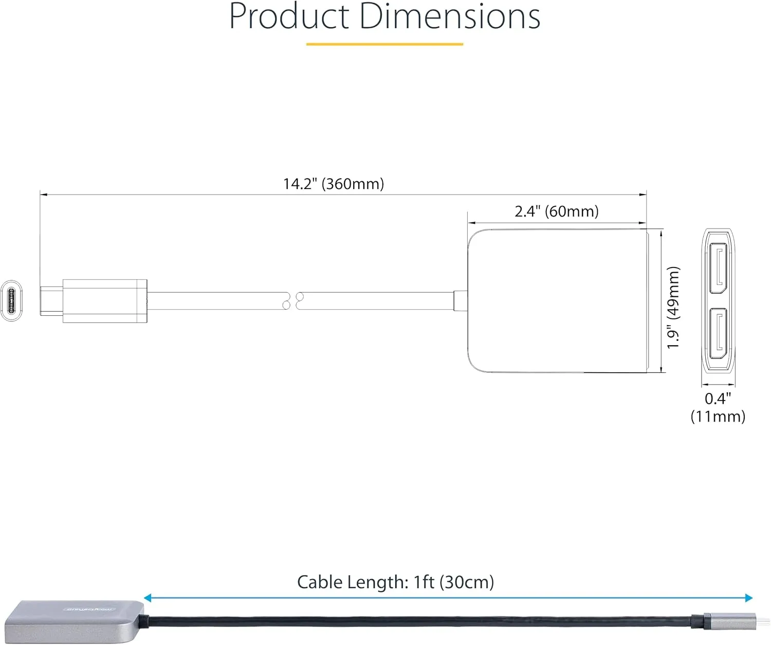 StarTech.com USB-C Multi-Monitor DisplayPort 1.4 MST Hub