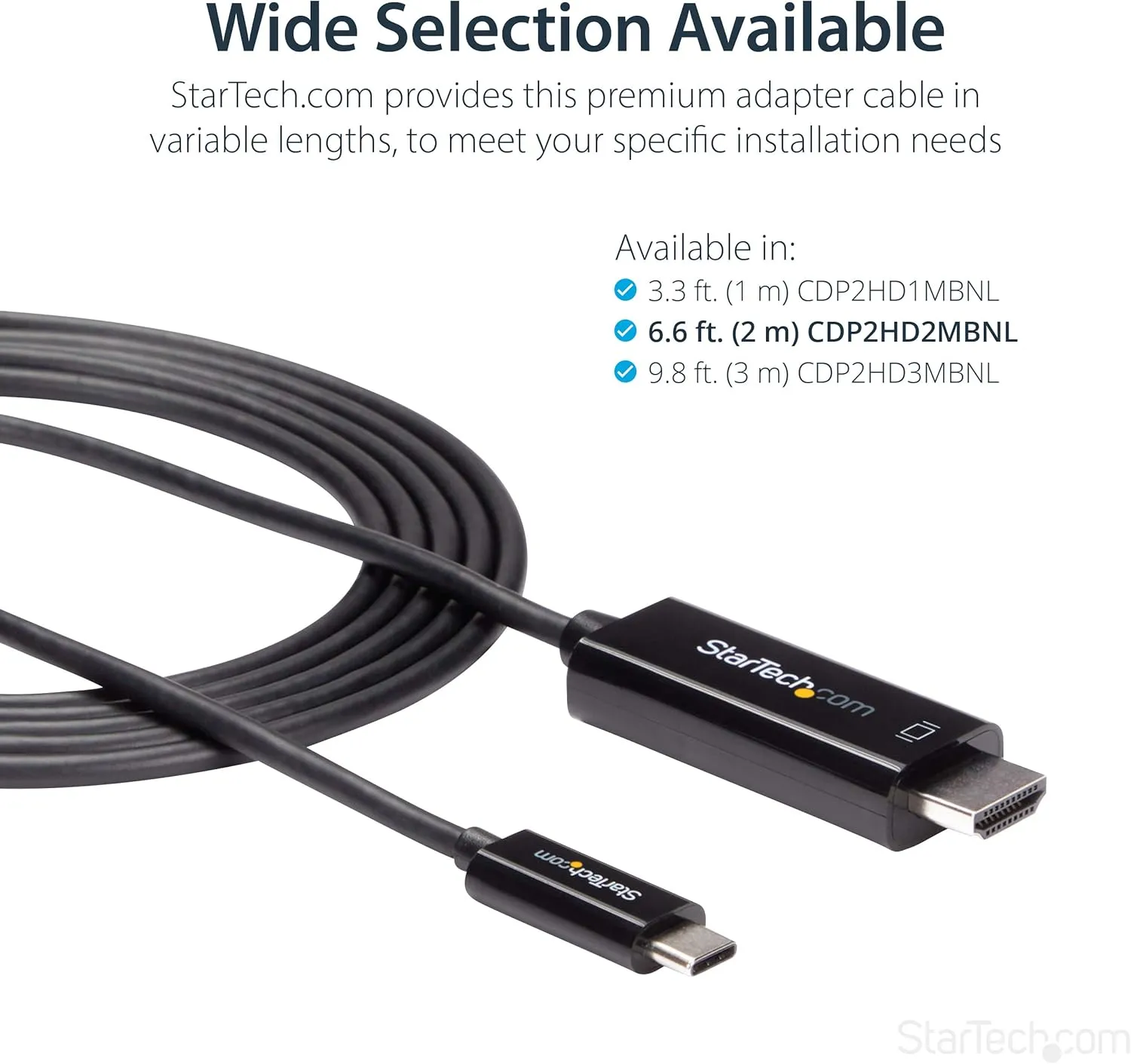 StarTech.com USB C to HDMI Cable - USB Type-C to HDMI 2.0 - 4K 60Hz - Black