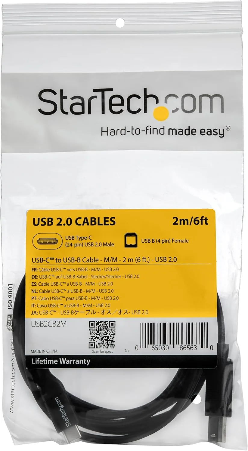 STARTECH.COM USB-C to USB-B Cable - USB 2.0 M/M