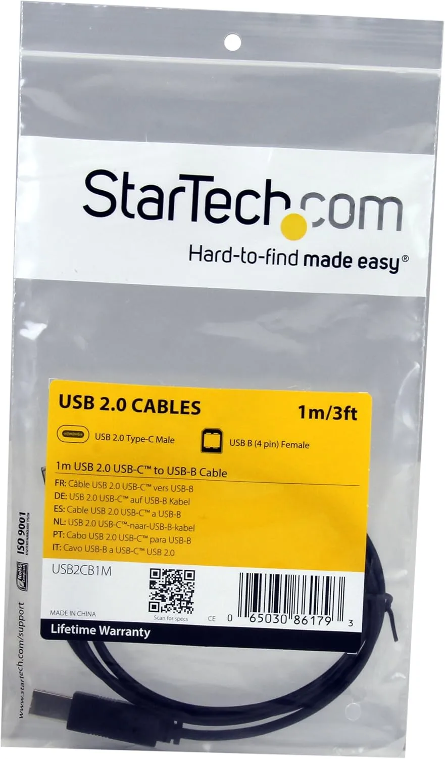 STARTECH.COM USB-C to USB-B Cable - USB 2.0 M/M