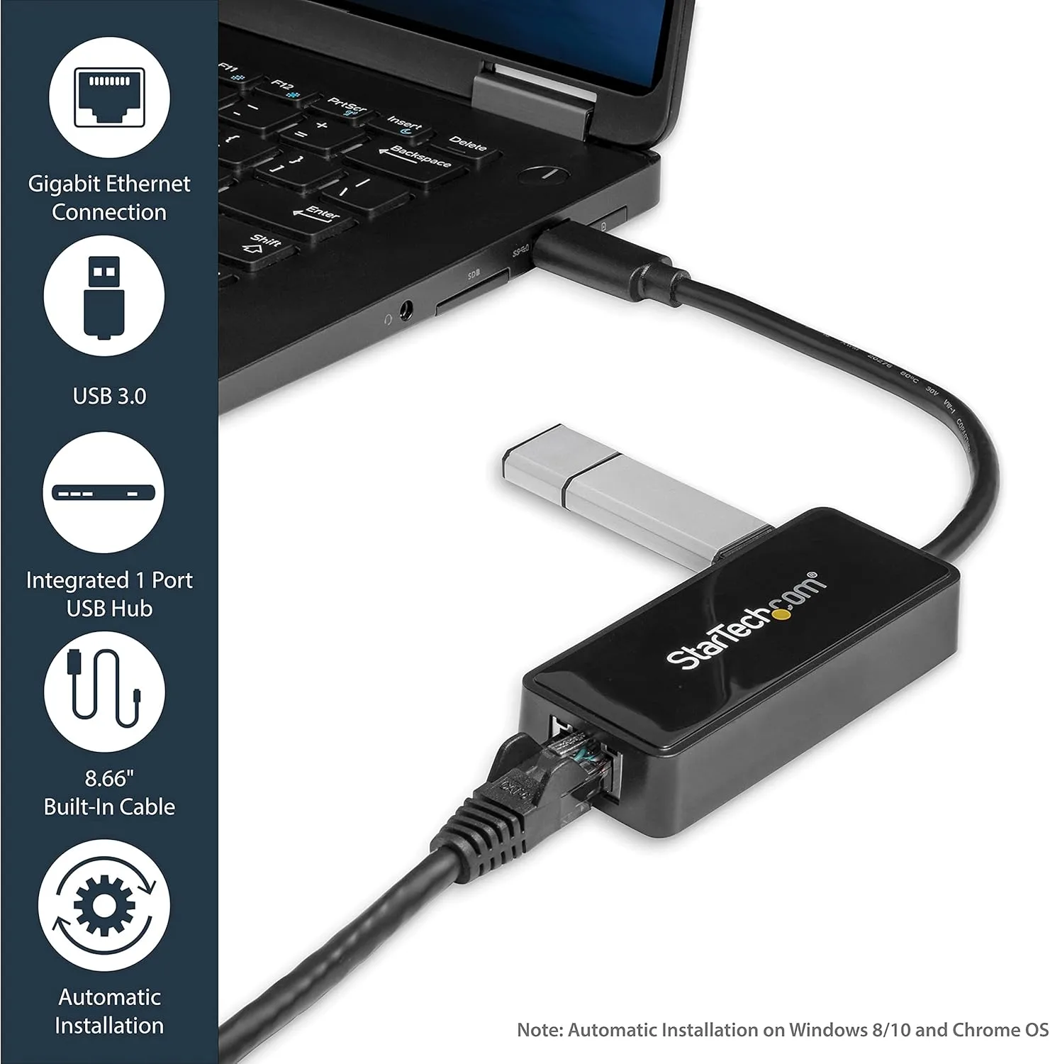 StarTech.com USB to Gigabit Ethernet Adapter with USB Port