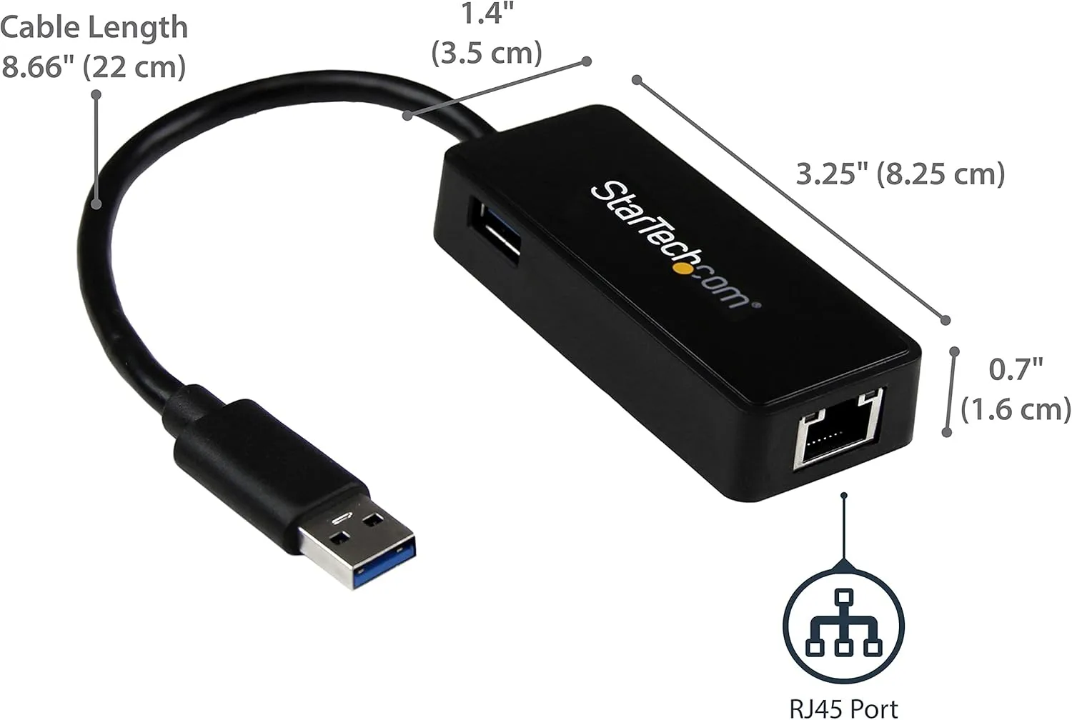 StarTech.com USB to Gigabit Ethernet Adapter with USB Port