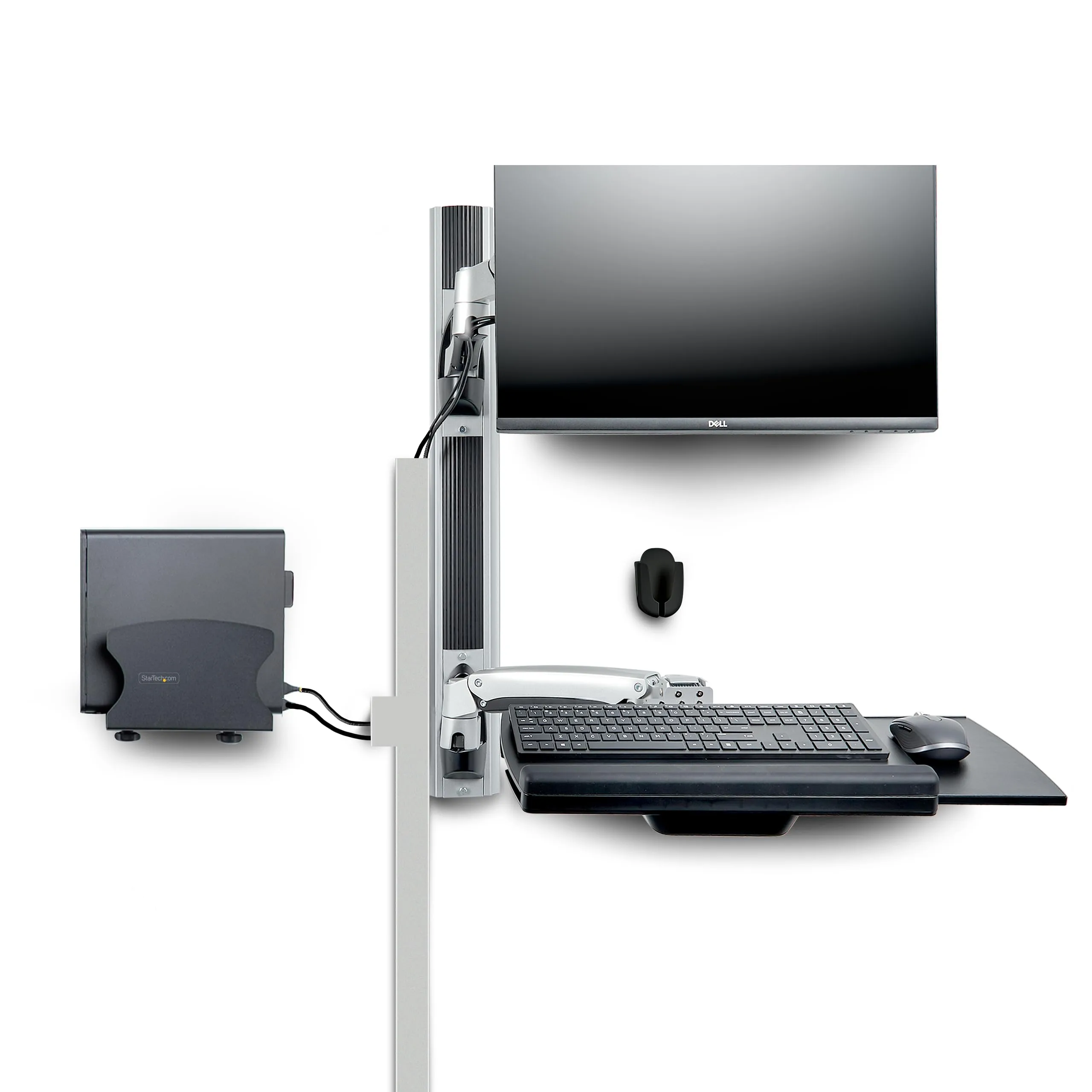 StarTech.com Wall Mount Workstation, Articulating Sit-Stand Monitor and Keyboard Tray