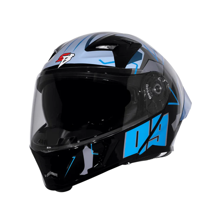 STEELBIRD SBA-20 ISS 09 GLOSSY BLACK/METTALIC BLUE C/V 580MM