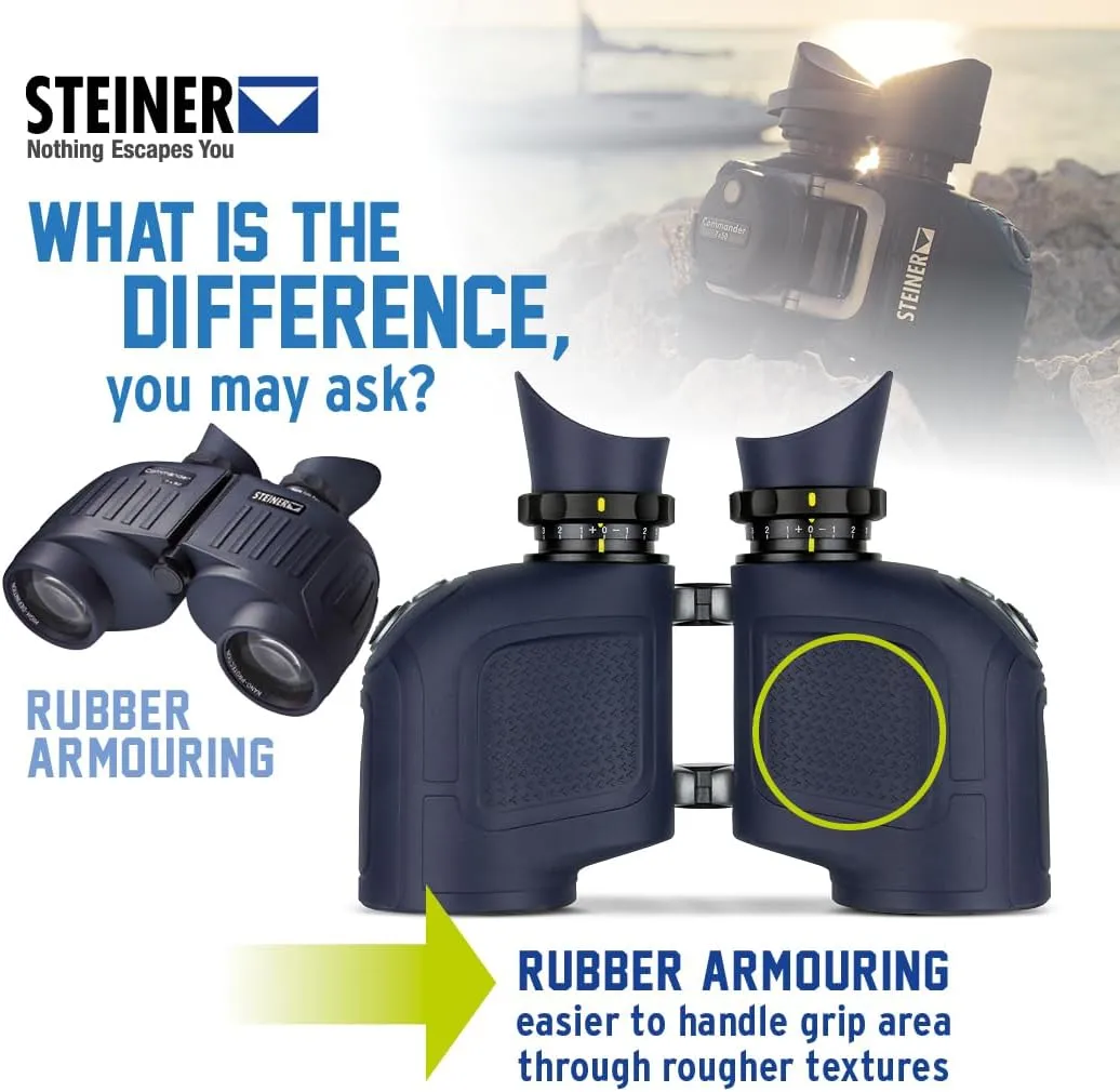 Steiner Optics Marine Commander 7x50 with Compass Professional Waterproof Binoculars, German Quality, Crystal Clear Images