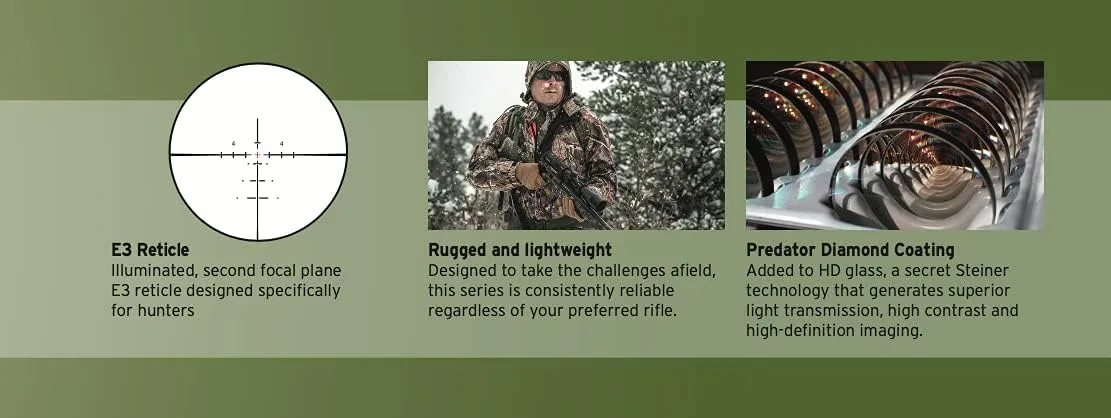 STEINER Predator 4 Series Rifle Scope with Illuminated E3 Reticle