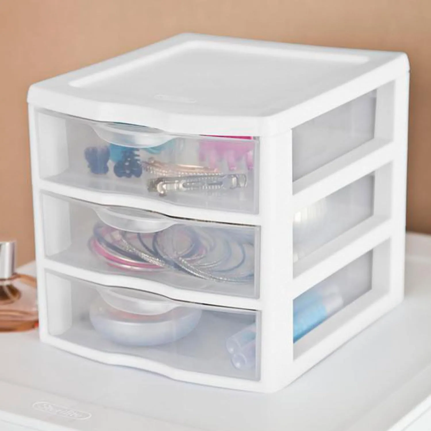 Sterilite 6-Pack ClearView 3-Drawer Cart, Small Plastic Storage Organizer Drawers