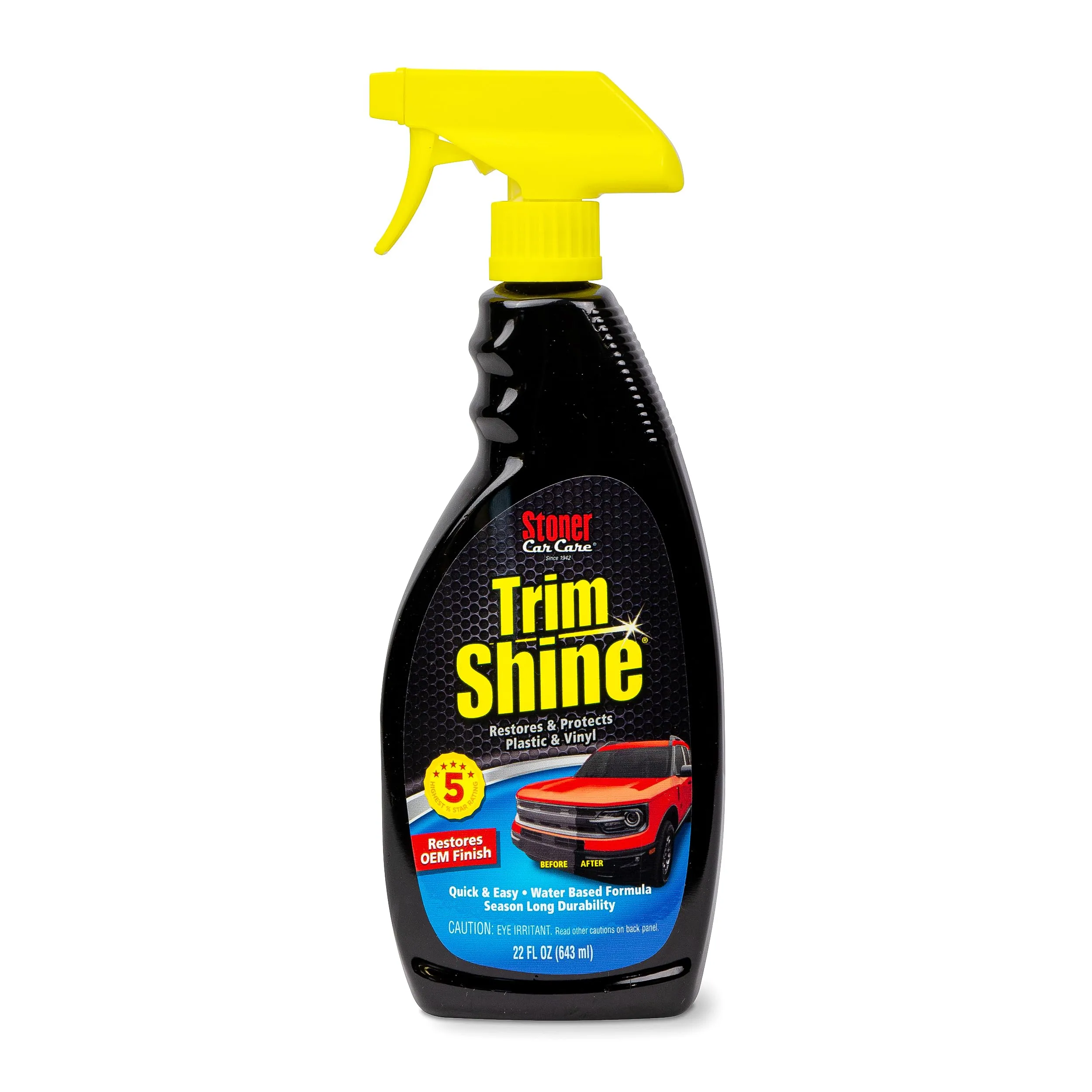 Stoner Car Care 92034 Trim Shine – Black Trim and Plastic Restorer for Cars – Vinyl and Plastic Trim Protectant Coating for Interior and Exterior Use – Water-Based Formula – 22 fl oz Pack of 1