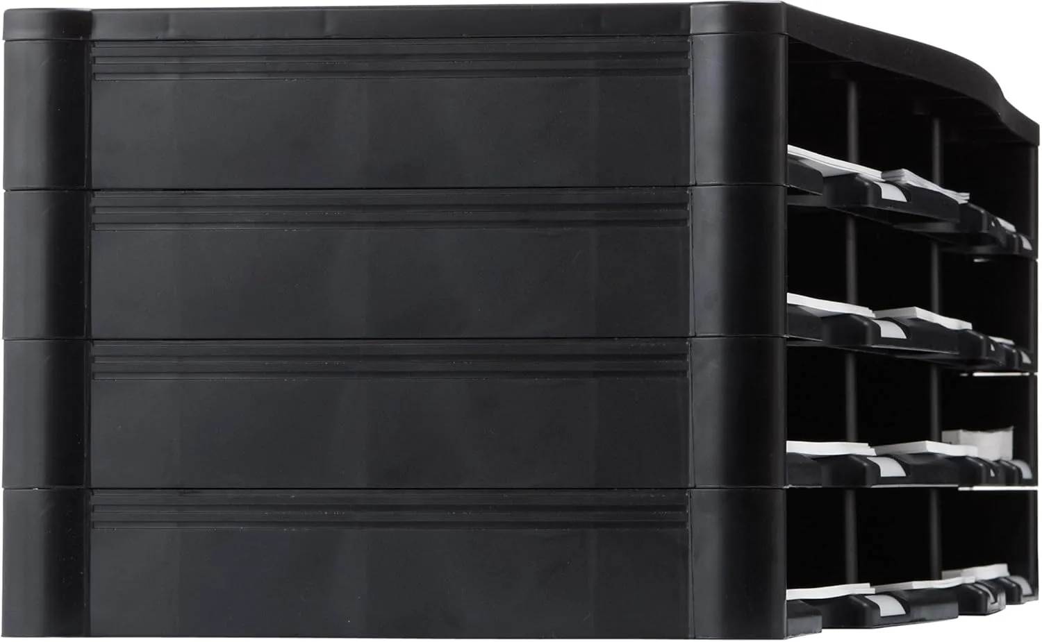 Storex 12-Compartment Literature Organizer - Black Polystyrene