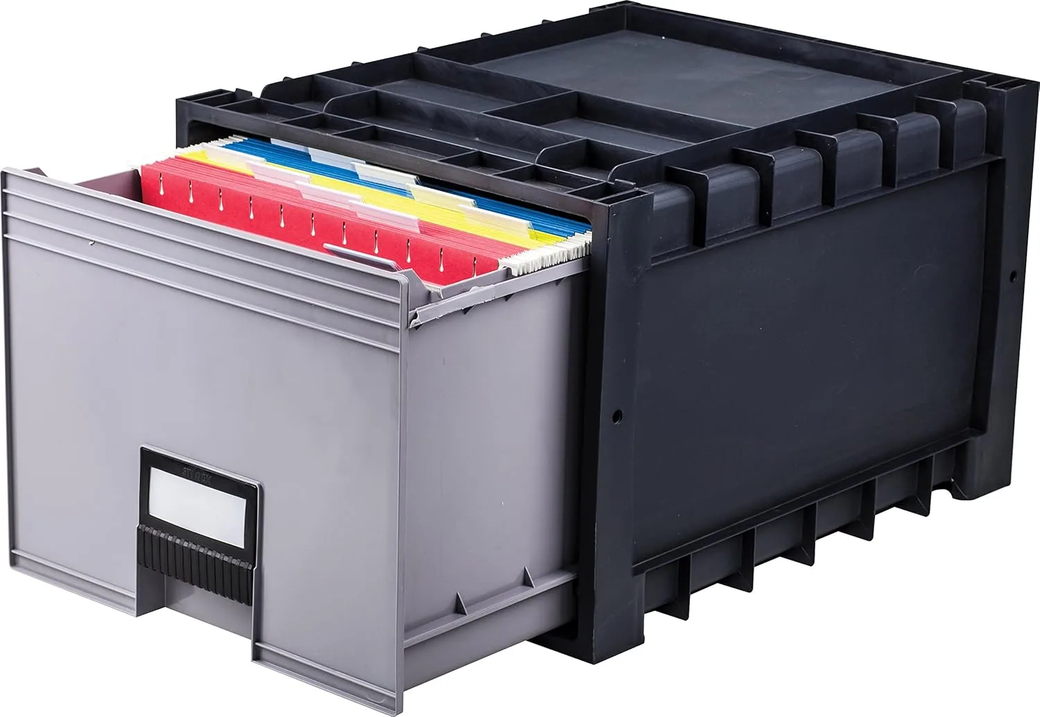 Storex Plastic Archive Storage, Letter Size, Drawer, Black (STX61178U01C), 18-inch with Lock
