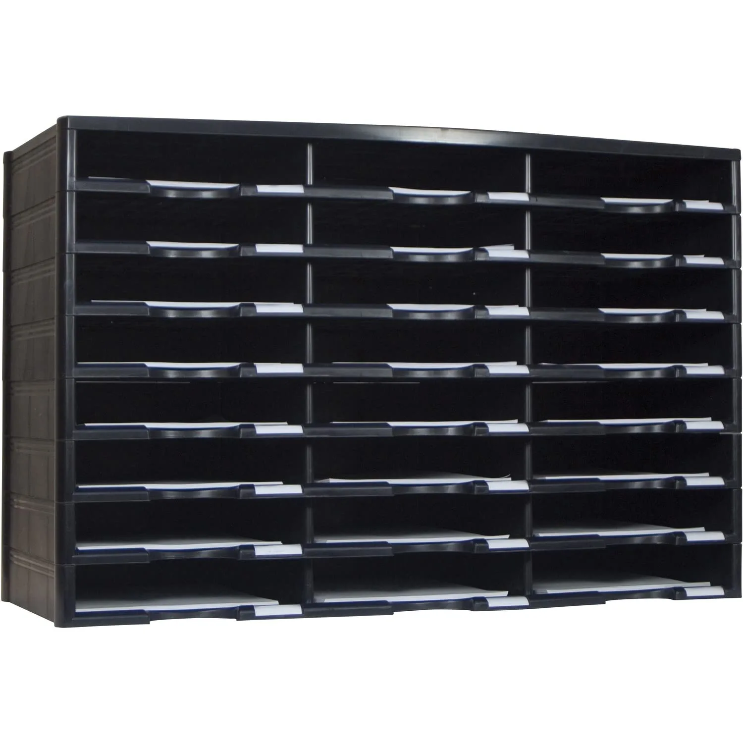 Storex 24 Compartment Literature Organizer, Black