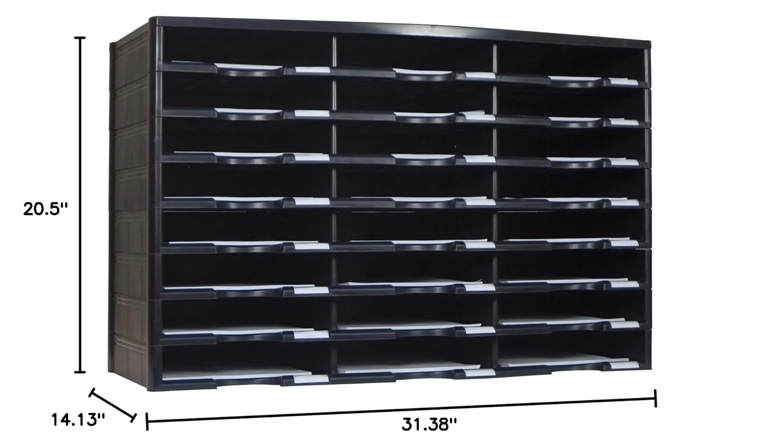Storex 24 Compartment Literature Organizer, Black