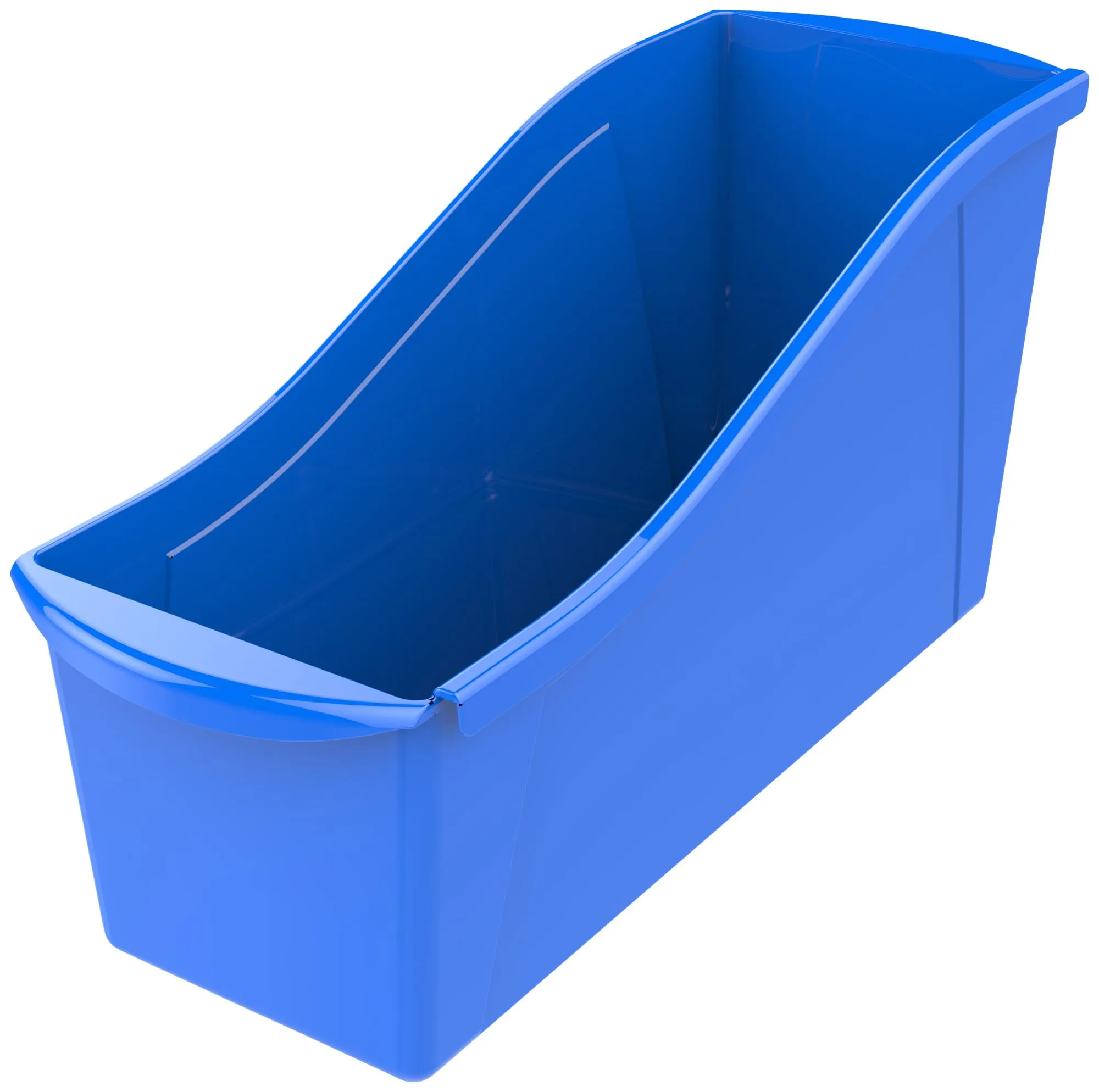 Storex Book Bin Set, Medium, Blue, 6-Pack (14.3 x 5.3 x 7 in)