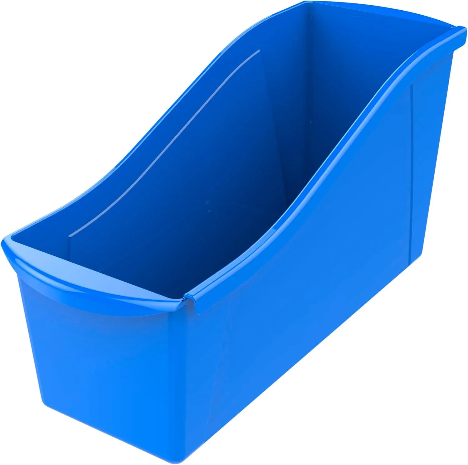 Storex Book Bin Set, Medium, Blue, 6-Pack (14.3 x 5.3 x 7 in)