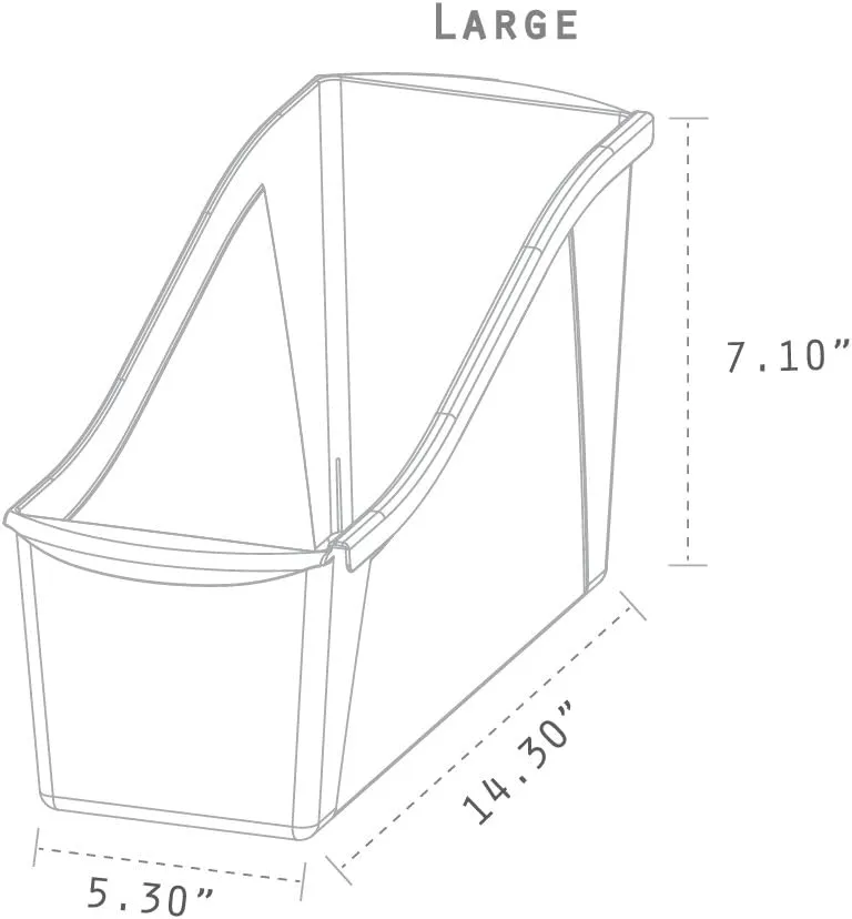 Storex Interlocking Book Bins, 5 1/3 W x 14 1/3 L x 7 H, 5 Color Set, Plastic (70105U06C)