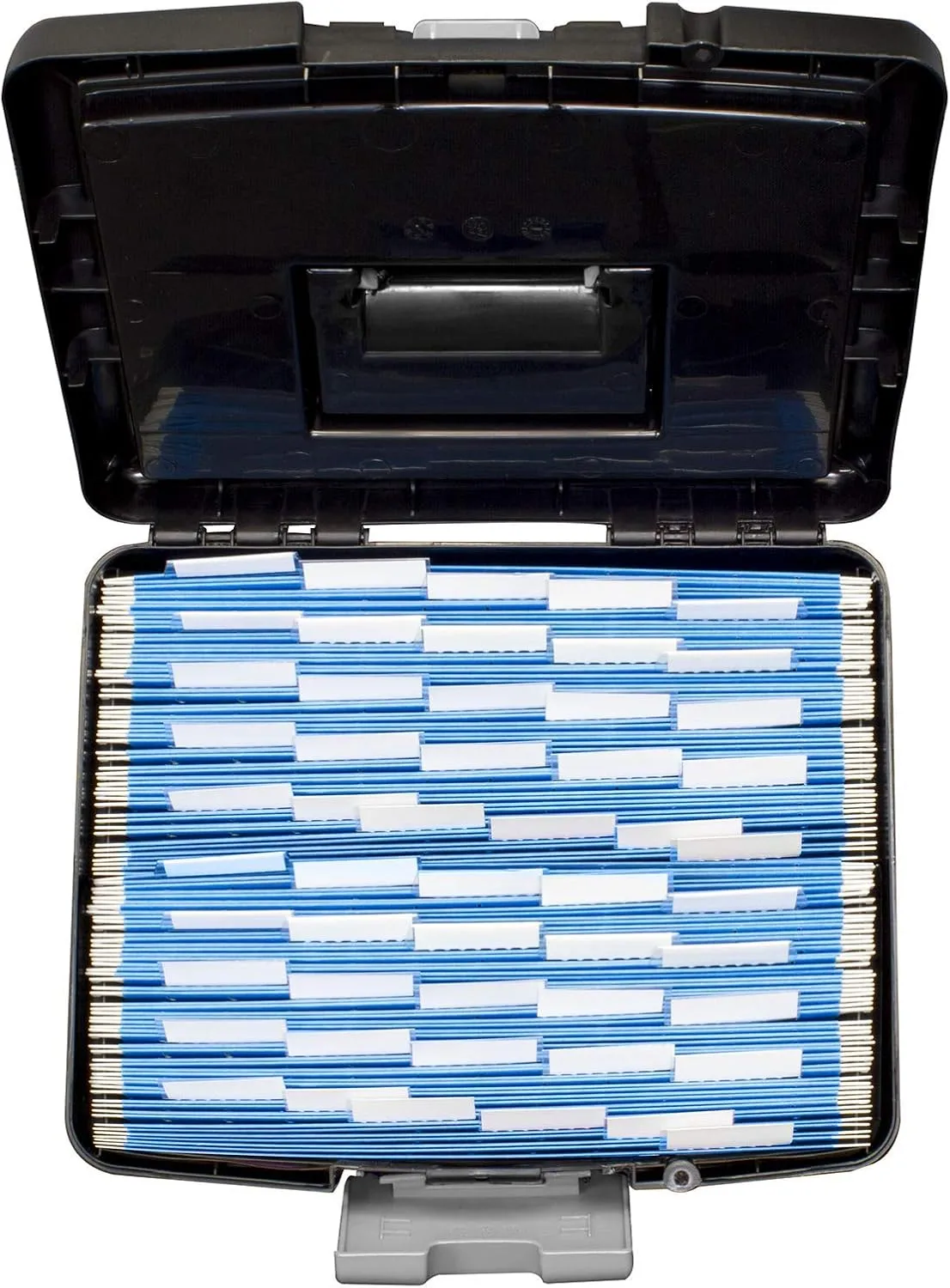 Storex Portable File Storage Box with XL Lid, Letter Size, Black