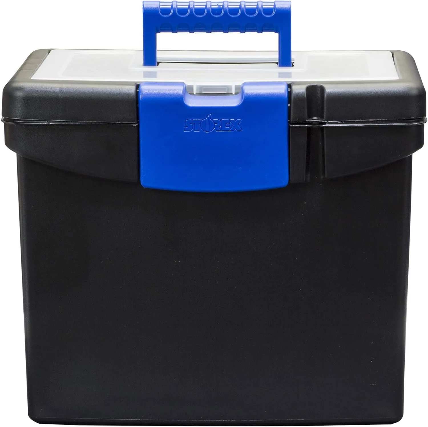 Storex, STX61415B02C, File Storage Box with XL Storage Lid, 1 Each, Black, Blue (Pack of 4) 11"x13.3"x10.9" (Pack of 4)