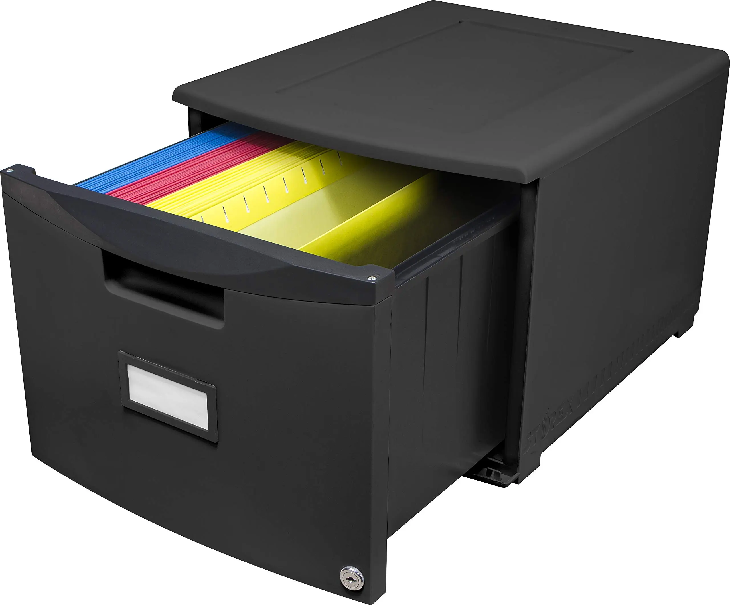 Storex Stackable File Drawer, 18.25 x 14.75 x 12.75 inches, Black