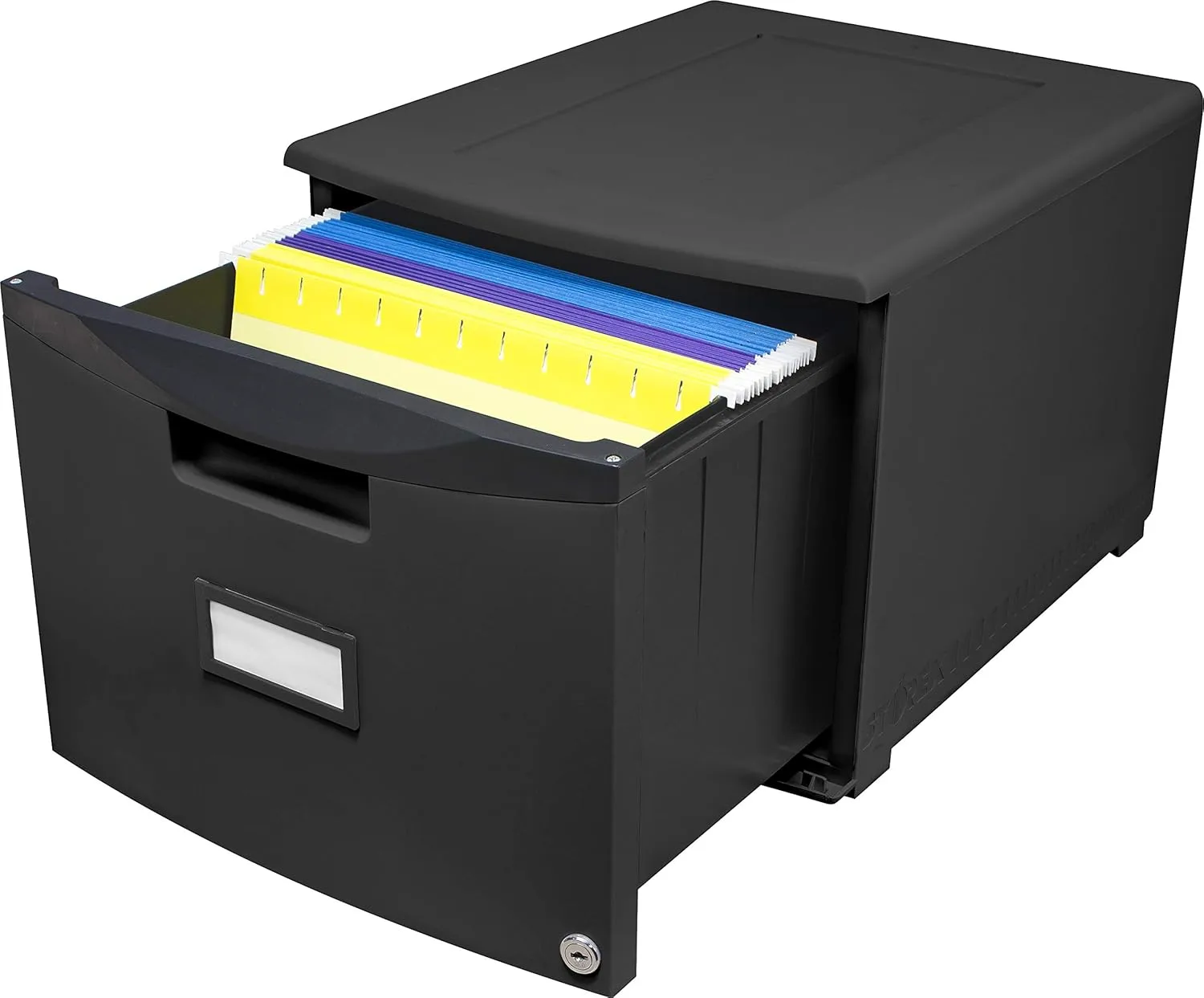Storex Stackable File Drawer, 18.25 x 14.75 x 12.75 inches, Black