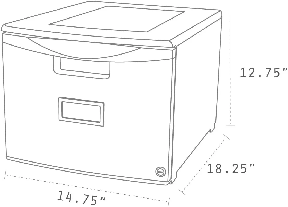 Storex Stackable File Drawer, 18.25 x 14.75 x 12.75 inches, Black