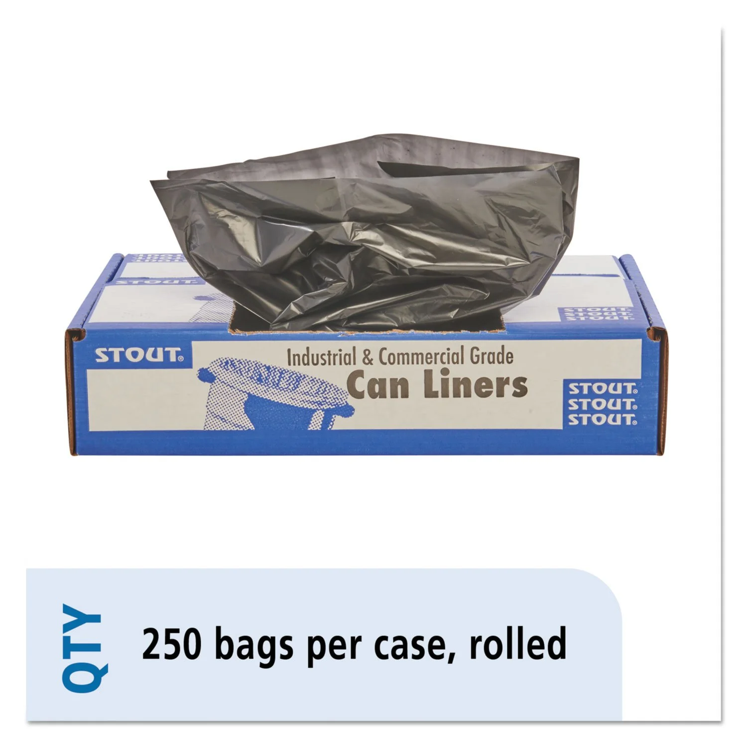Total Recycled Content Trash Bags, 10 Gallon, 1mil, 24 x 24, Brown, 250/ctn
