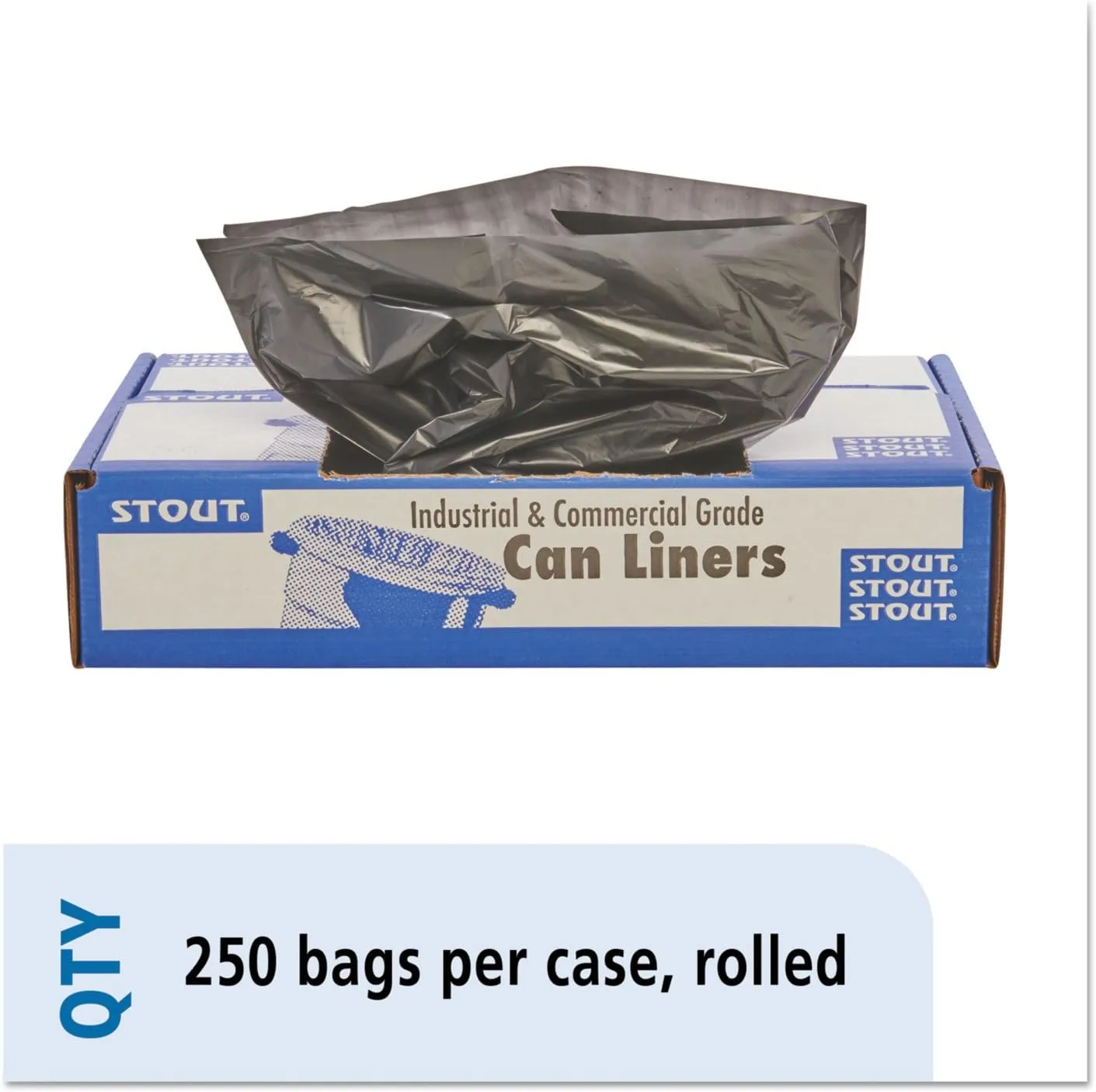 Total Recycled Content Trash Bags, 10 Gallon, 1mil, 24 x 24, Brown, 250/ctn