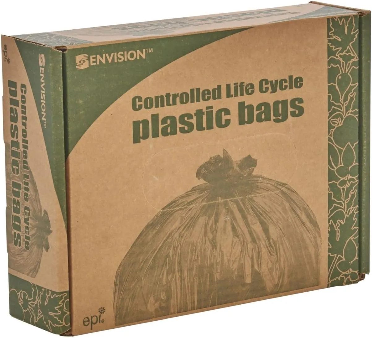 Stout by Envision 39 Gallon 33" x 44" Controlled Life-Cycle Trash Bags, 40/Box, Brown