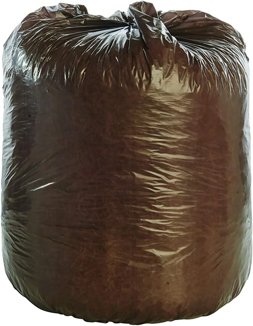 Stout by Envision 39 Gallon 33" x 44" Controlled Life-Cycle Trash Bags, 40/Box, Brown