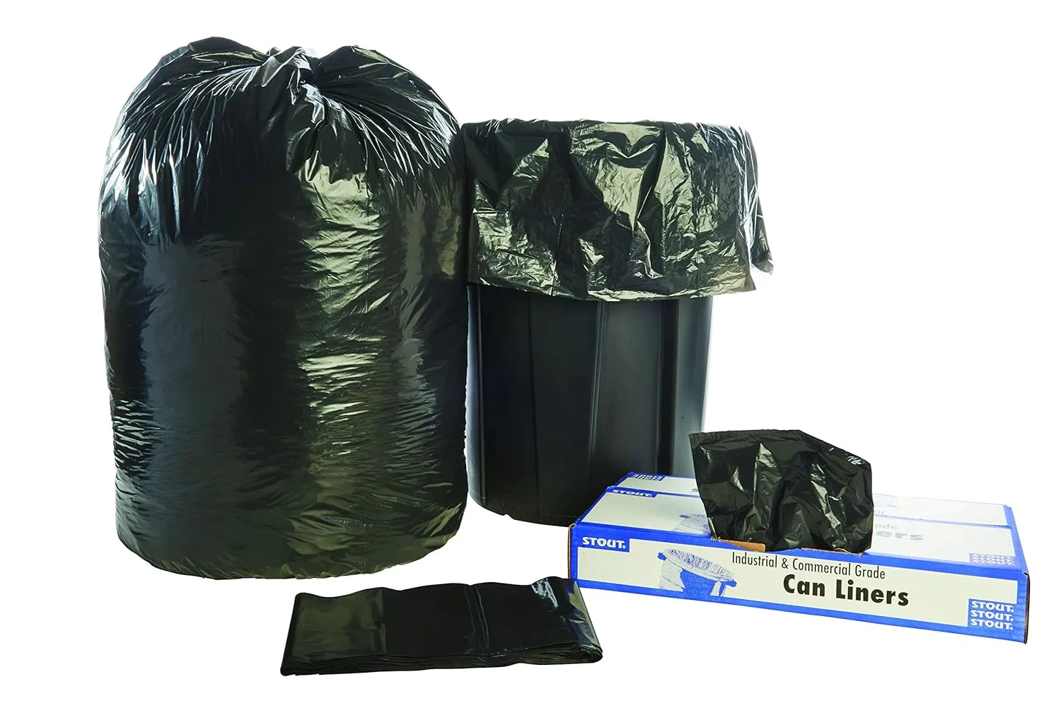 STOUT Total Recycled Content Heavy-Duty Trash Bags