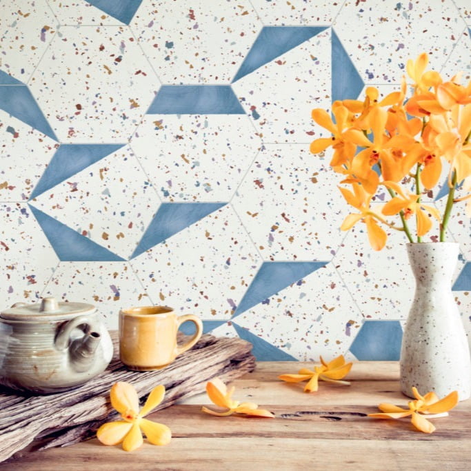 Gresie APARICI, STRACCIATELLA BLUE NATURAL 25X29 HEXA