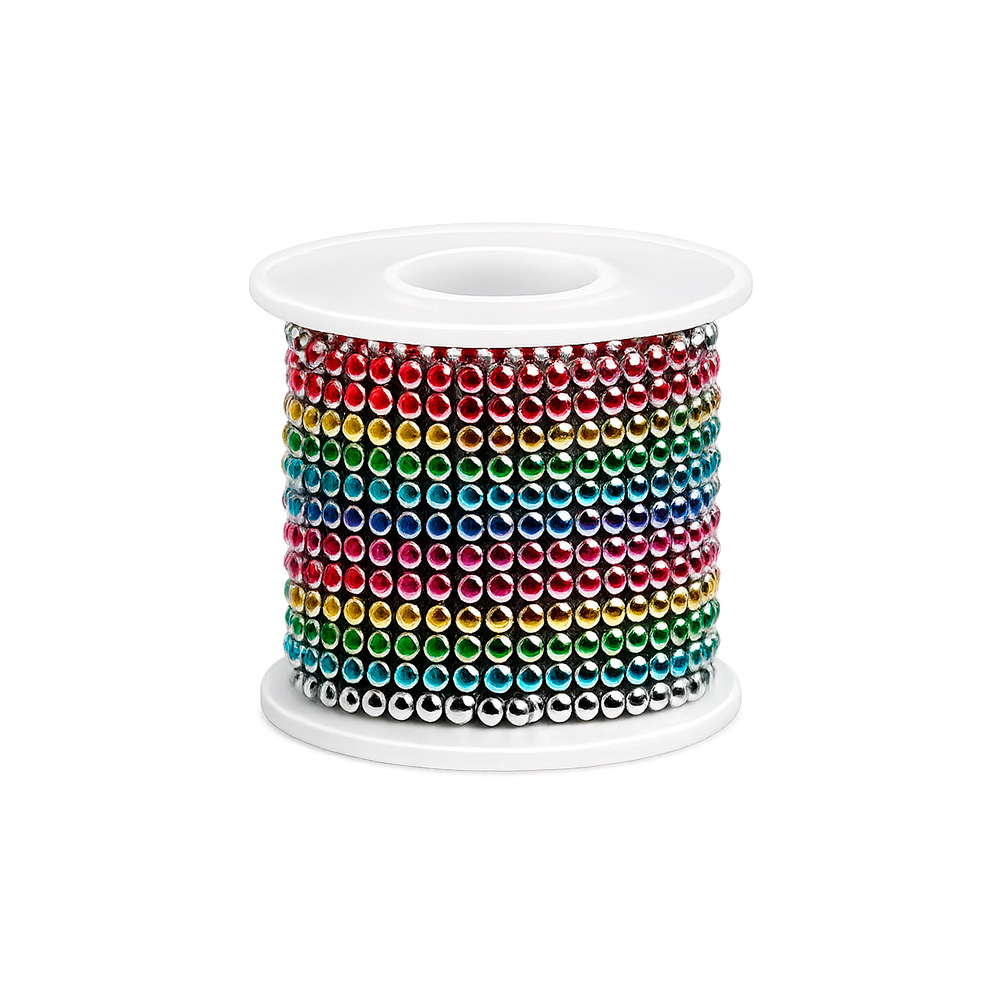 Strass 12 Lineas  Multicolor Rollo X 10 Yardas